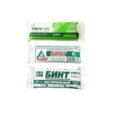 БИНТ НЕСТЕРИЛЬНЫЙ инд. уп. 10см х 5м