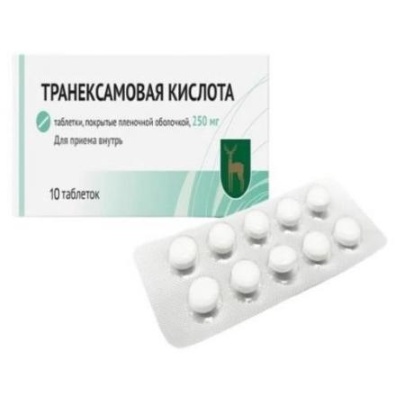 ТРАНЕКСАМОВАЯ КИСЛОТА МЭЗ табл. п/о плен. 250 мг №10