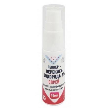 ЛЕККЕР ПЕРЕКИСЬ ВОДОРОДА спрей антисепт. для рук 3% 10 мл