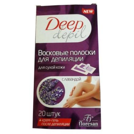 ФЛОРЕСАН DEEP DEPIL ПОЛОСКИ ВОСКОВЫЕ ДЛЯ ДЕПИЛЯЦИИ лаванда №20 (ф-486)