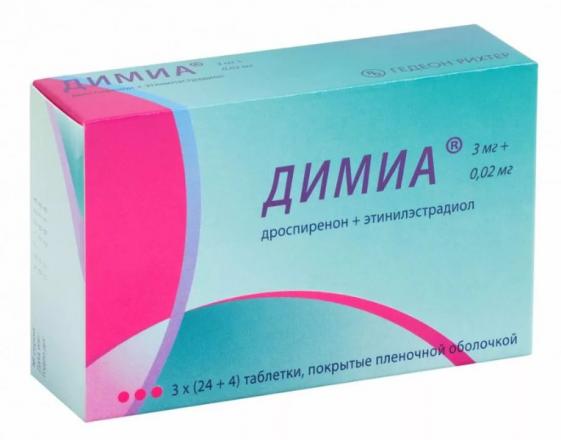 ДИМИА табл. п/о 3+0,02 мг №84