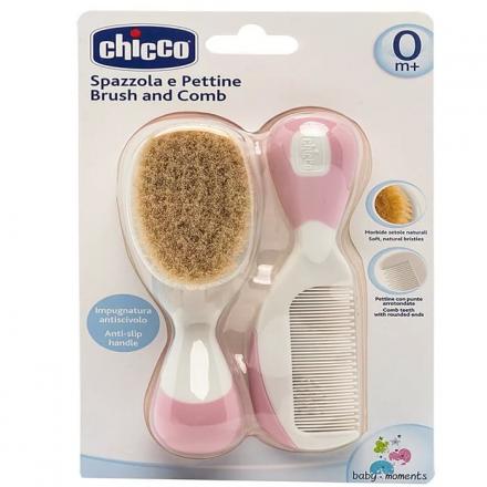 CHICCO BABY MOMENTS НАБОР 320611037 розовый (расческа + щетка)