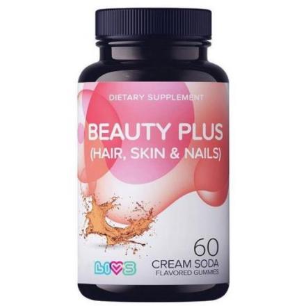 LIVS КОМПЛЕКС ВИТАМИНОВ ДЛЯ КОЖИ ВОЛОС И НОГТЕЙ пастилки крем-сода/фрукты/ягоды №60