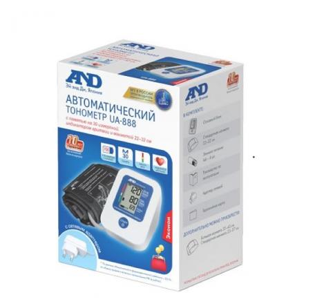 ЭЙ ЭНД ДИ (AND) ПРИБОР (ТОНОМЕТР) ИЗМ. АРТ. ДАВЛЕНИЯ АВТОМАТ + АДАПТЕР UA-888 Е ЭКОНОМ