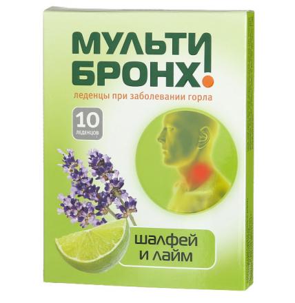 МУЛЬТИ-БРОНХ леденцы шалфей-лайм №10
