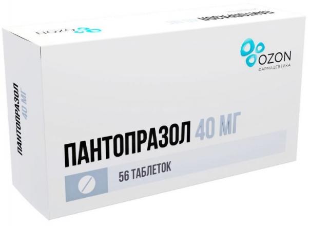 ПАНТОПРАЗОЛ ОЗОН табл. к/р п/о 40 мг №56