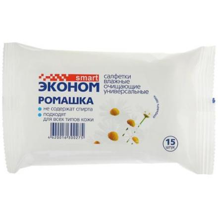 ЭКОНОМ SMART САЛФЕТКИ ВЛАЖНЫЕ ромашка №15