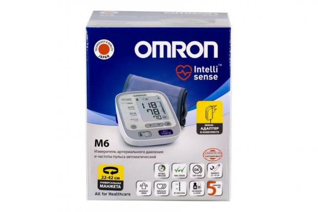 ОМРОН (OMRON) ПРИБОР (ТОНОМЕТР) ИЗМ. АРТ. ДАВЛЕНИЯ АВТОМАТ + АДАПТЕР И УНИВЕРСАЛЬНАЯ МАНЖЕТА M6 (НЕМ-7213-ARU)