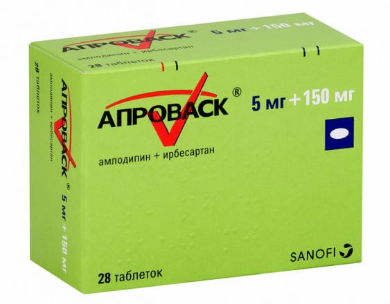 АПРОВАСК табл. п/о плен. 5+150 мг №28