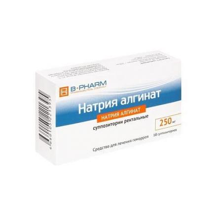 НАТРИЯ АЛЬГИНАТ супп. рект. 250 мг №10