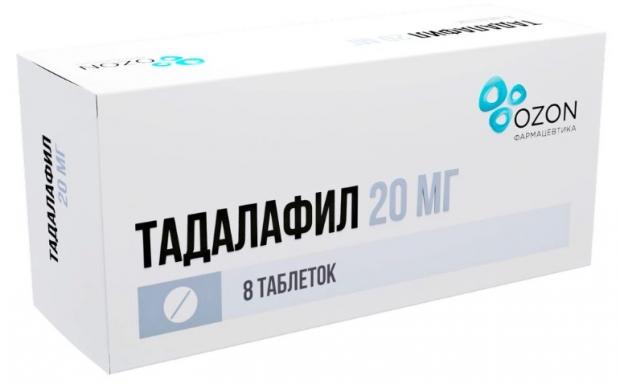 ТАДАЛАФИЛ ОЗОН табл. п/о плен. 20 мг №8