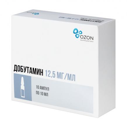 ДОБУТАМИН ОЗОН конц. для инфуз. р-р 12,5 мг/мл амп. 10 мл №10