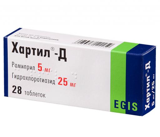 ХАРТИЛ-Д табл. 5+25 мг №28