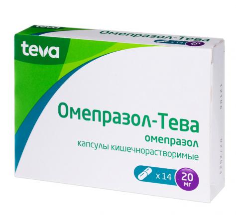 ОМЕПРАЗОЛ ТЕВА капс. к/р 20 мг №14