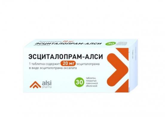 ЭСЦИТАЛОПРАМ АЛСИ табл. п/о плен. 20 мг №30