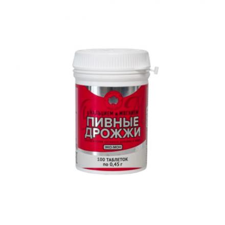 ДРОЖЖИ ПИВНЫЕ С КАЛЬЦИЕМ И МАГНИЕМ табл. №100