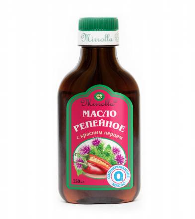 МАСЛО РЕПЕЙНОЕ КРАСНЫЙ ПЕРЕЦ МИРРОЛЛА 150 мл озонирован.