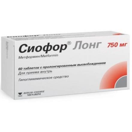СИОФОР ЛОНГ табл. пролонг. 750 мг №60