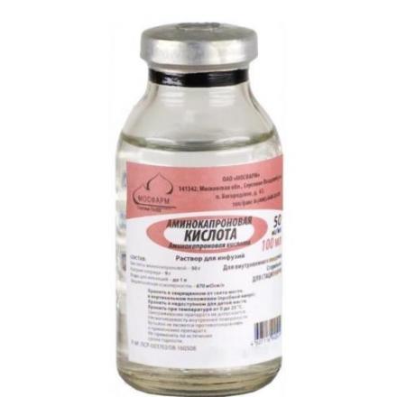 АМИНОКАПРОНОВАЯ КИСЛОТА р-р д/инфузий 5% 100 мл №36