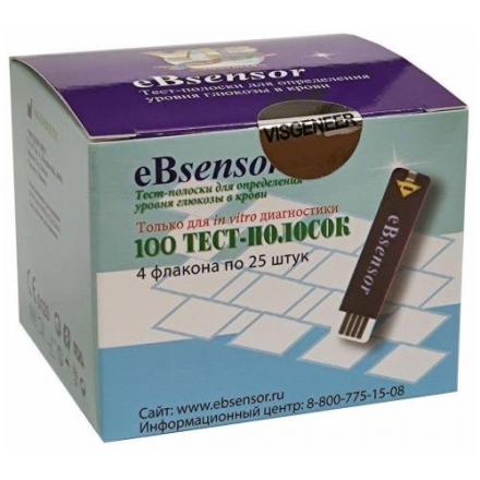 ТЕСТ-ПОЛОСКИ ДИАГНОСТИЧЕСКИЕ EBSENSOR №100