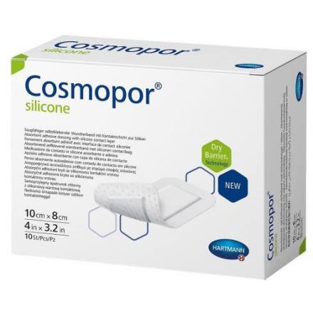 ПОВЯЗКА САМОКЛЕЮЩАЯСЯ СТЕРИЛЬНАЯ ХАРТМАНН COSMOPOR SILICONE 8см х 10см №10