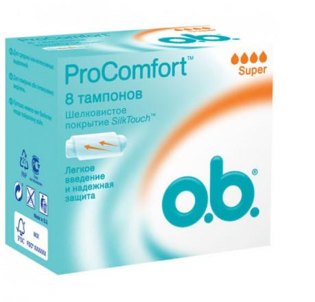 O.B. ТАМПОНЫ PROCOMFORT СУПЕР №8