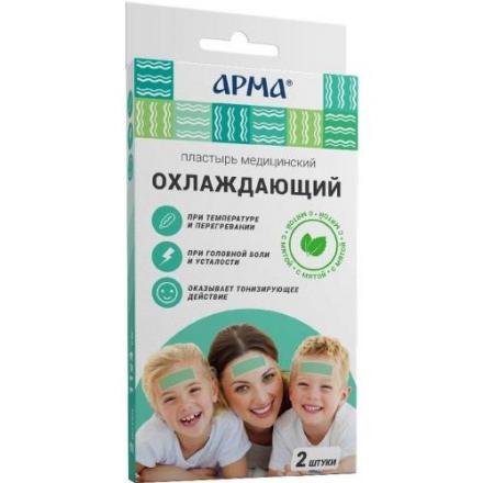 ЛЕЙКОПЛАСТЫРЬ ОХЛАЖДАЮЩИЙ АРМА мята 4см х 11см №2