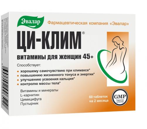 ЦИ-КЛИМ ВИТАМИНЫ ДЛЯ ЖЕНЩИН 45+ ЭВАЛАР табл. №60