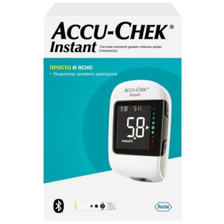 АККУ-ЧЕК ГЛЮКОМЕТР INSTANT + тест-полоски №10