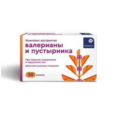 КОМПЛЕКС ВАЛЕРИАНЫ И ПУСТЫРНИКА ПРОАПТЕКА капс. №30