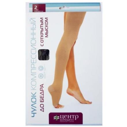 ЧУЛОК КОМПРЕССИОННЫЙ ДО БЕДРА ЦЕНТР КОМПРЕСС кремовый 2 класс компр. р.6