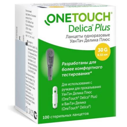 УАН ТАЧ ЛАНЦЕТЫ DELICA PLUS №100