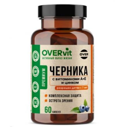 OVERVIT ЧЕРНИКА+ВИТАМИН А+ВИТАМИН Е+ЦИНК капс. №60