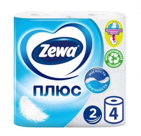 ЗЕВА ПЛЮС БУМАГА ТУАЛЕТНАЯ 2-х слойн. белая №4