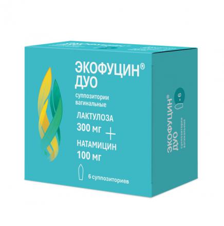ЭКОФУЦИН ДУО супп. вагин. 300+100 мг №6