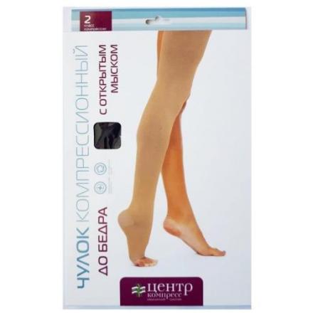 ЧУЛОК КОМПРЕССИОННЫЙ ДО БЕДРА ЦЕНТР КОМПРЕСС кремовый 2 класс компр. р.5
