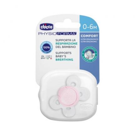 CHICCO PHYSIO COMFORT ПУСТЫШКА СИЛИКОНОВАЯ горошек розовый