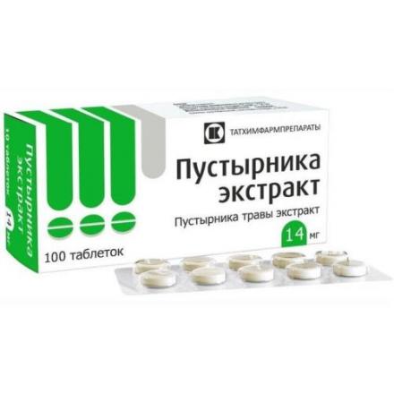 ПУСТЫРНИК ЭКСТРАКТ ТАТХИМФАРМ табл. 14 мг №100
