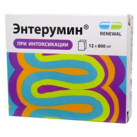 ЭНТЕРУМИН РЕНЕВАЛ пор. д/приг. сусп. 800 мг пак. №12