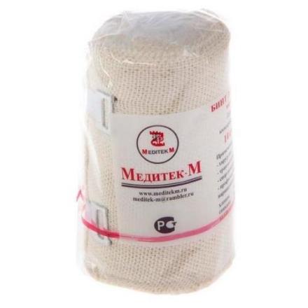 БИНТ ЭЛАСТИЧНЫЙ МЕДИТЕК с застежкой 10см х 5м
