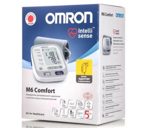 ОМРОН (OMRON) ПРИБОР (ТОНОМЕТР) ИЗМ. АРТ. ДАВЛЕНИЯ АВТОМАТ + АДАПТЕР И УНИВЕРСАЛЬНАЯ МАНЖЕТА M6 COMFORT (HEM-7223-ARU)