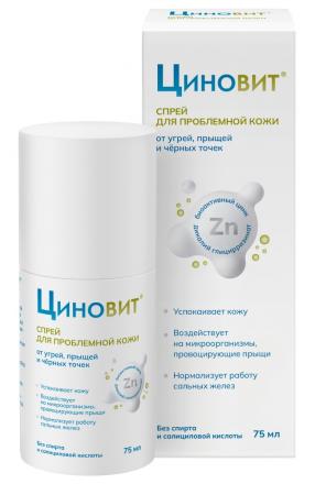 ЦИНОВИТ спрей наруж. для проблемной кожи 75 мл