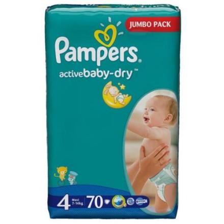 ПАМПЕРС ПОДГУЗНИКИ ДЕТСКИЕ АКТИВ БЕБИ 7-14 кг №70