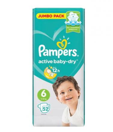 ПАМПЕРС ПОДГУЗНИКИ ДЕТСКИЕ АКТИВ БЕБИ 13-18 кг №52