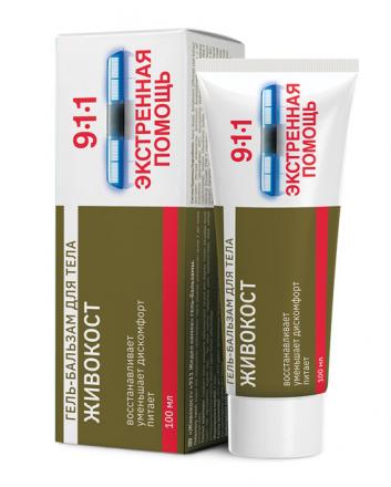 911 ЖИВОКОСТ МИРРОЛЛА гель-бальзам д/тела 100 мл