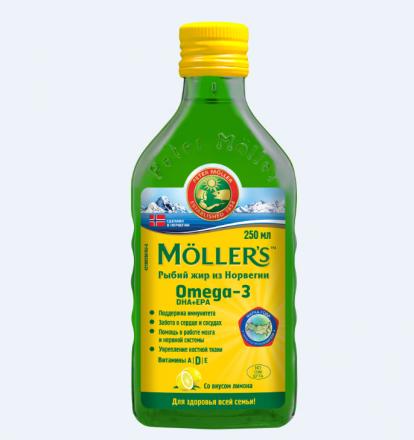 РЫБИЙ ЖИР МЕЛЛЕР р-р внутр. лимон фл. 250 мл