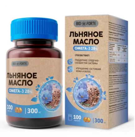 BIOFORTE ЛЬНЯНОЕ МАСЛО капс. №100
