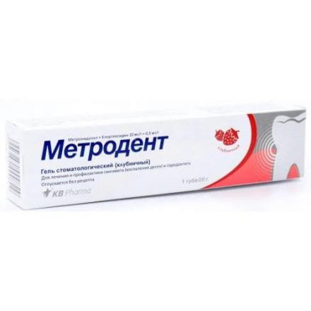 МЕТРОДЕНТ клубника гель стомат. туба 20 гр