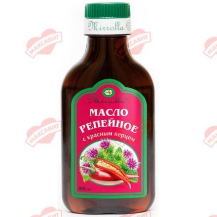МАСЛО РЕПЕЙНОЕ КРАСНЫЙ ПЕРЕЦ И ЭФИРНЫЕ МАСЛА МИРРОЛЛА 100 мл