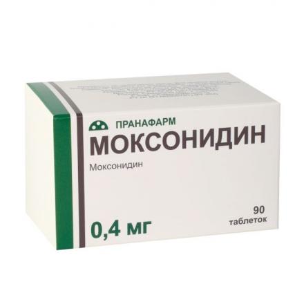 МОКСОНИДИН ПРАНА табл. п/о плен. 0,4 мг №90